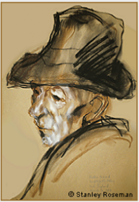 Drawing by Stanley Roseman, "Dom Gerard Sitwell,� 1983, Ampleforth Abbey, England, chalks on paper, Collection Ampleforth Abbey. � Stanley Roseman. 