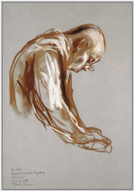 Drawing by Stanley Roseman, �Brother Peter, the Pastry Chef,�� 1987, Engelberg Abbey Abbey, Switzerland, chalks on paper, Mus�e des Beaux-Arts, Rouen. � Stanley Roseman