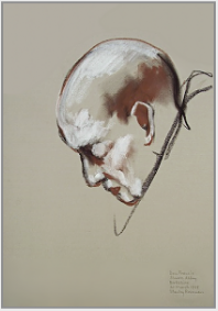 Drawing by Stanley Roseman, "Dom Francis, Portrait of a Benedictine Monk in Prayer,� 1999, Elmore Abbey, England, chalks on paper, Private collection. � Stanley Roseman